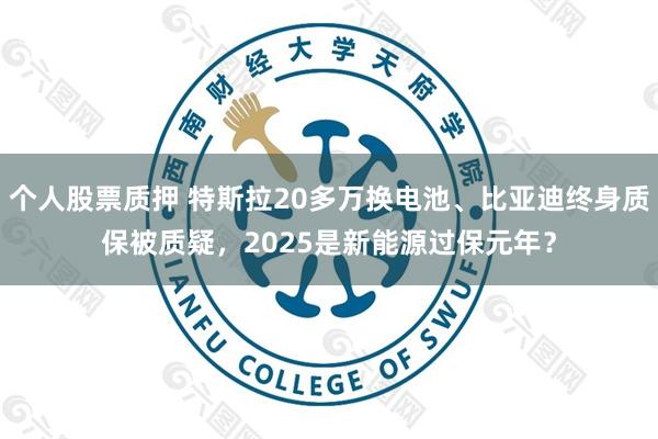 个人股票质押 特斯拉20多万换电池、比亚迪终身质保被质疑，2025是新能源过保元年？