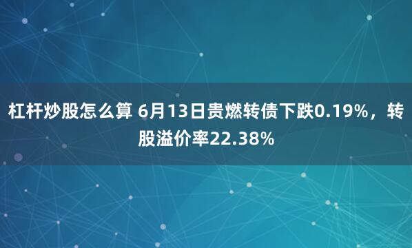 杠杆炒股怎么算 6月13日贵燃转债下跌0.19%，转股溢价率22.38%